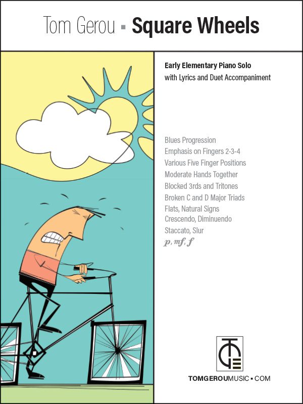 A poster with an umbrella and a bicycle.