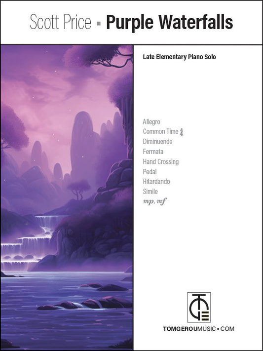 Purple Waterfalls – Late Elementary Piano Solo