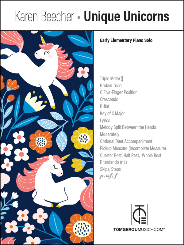 Unique Unicorns (Early Elementary Piano Solo)