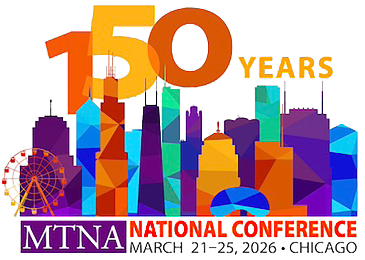 MTNA National Conference 2026 logo — Chicago skyline design