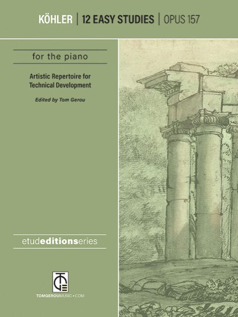 Book on 12 easy studies for piano players